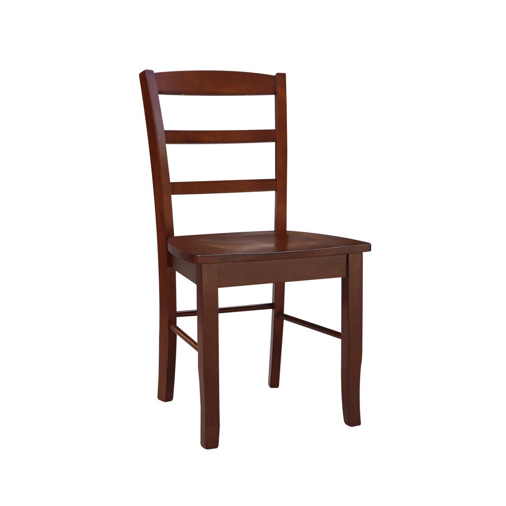 Set of Two Madrid Ladderback Chairs, Espresso. Picture 1