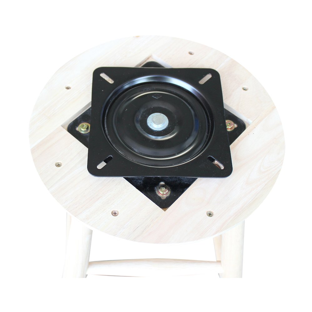 Solid Wood Tall Accent Table with Iron Legs and Four Stools. Picture 8