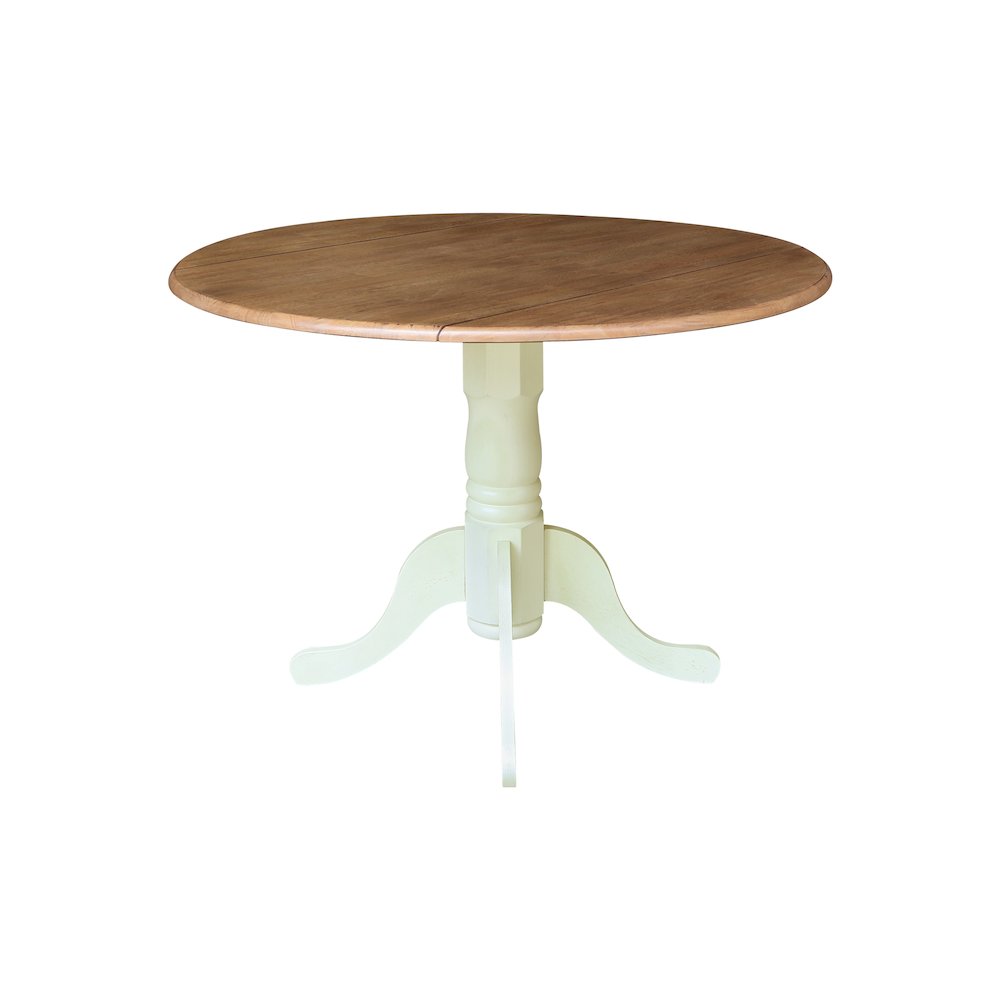 42" Round Dual Drop Leaf Pedestal Dining Table. Picture 1