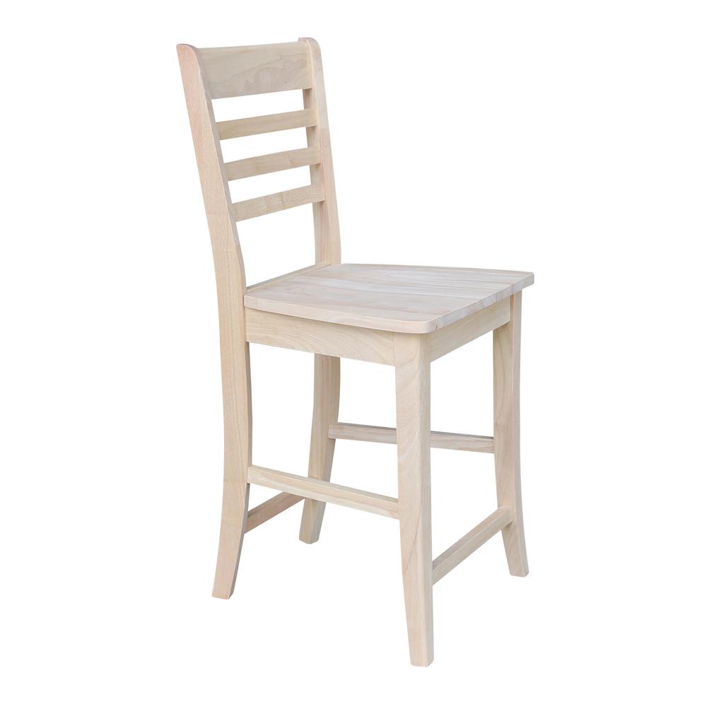 Roma Counter height Stool - 24" Seat Height, Unfinished. Picture 4