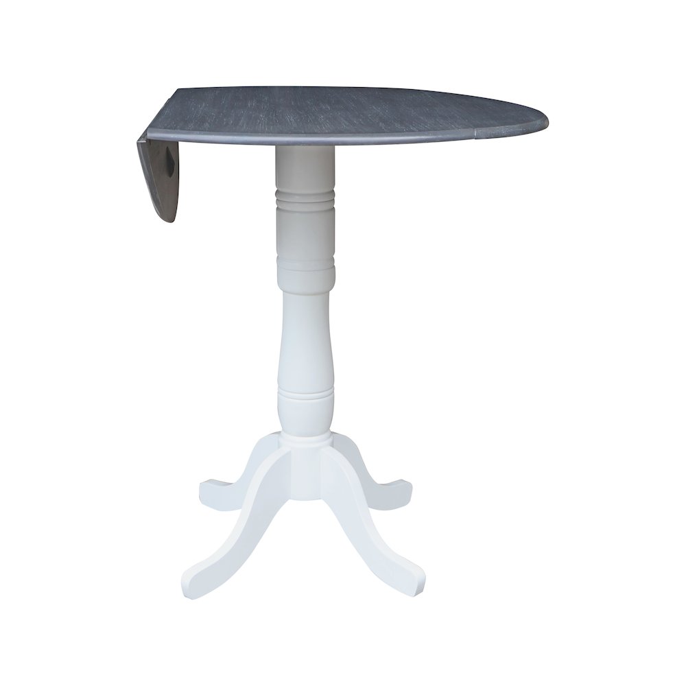 42" Round Dual Drop Leaf Pedestal Table - 41.5"H. Picture 6