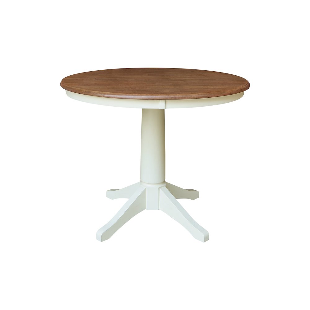 36" Round Top Pedestal Dining Table With 4 Emily Chairs. Picture 3