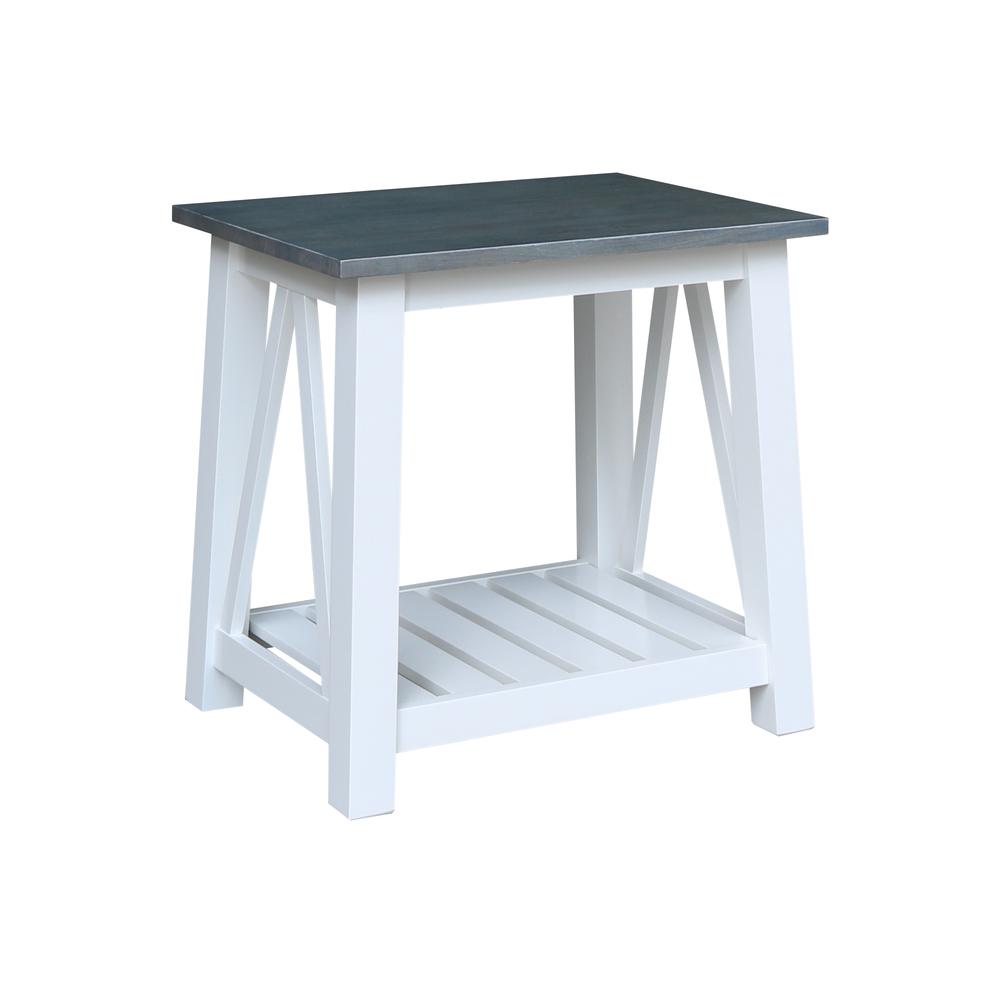 Surrey End Table, White/heather gray. Picture 1