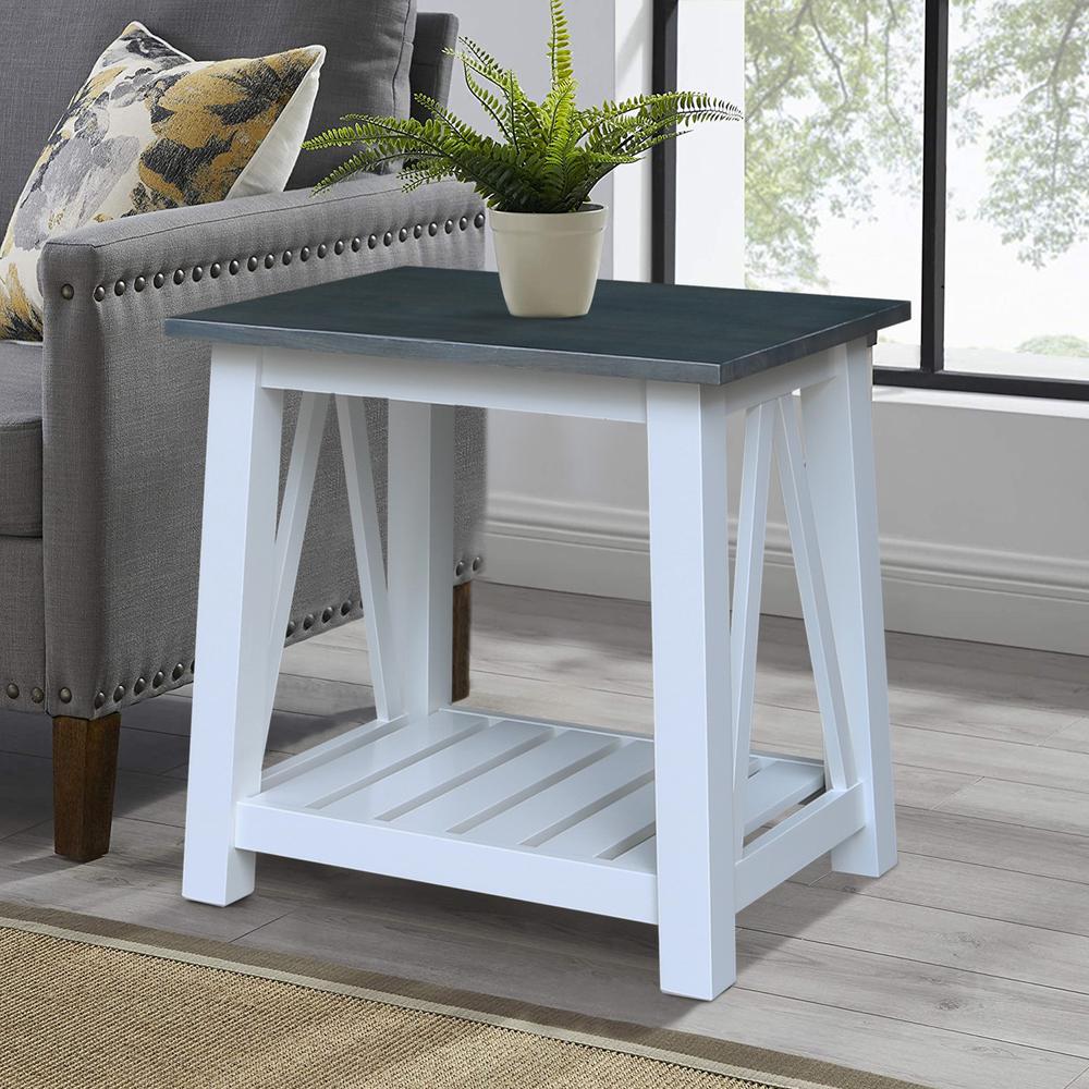 Surrey End Table, White/heather gray. Picture 2