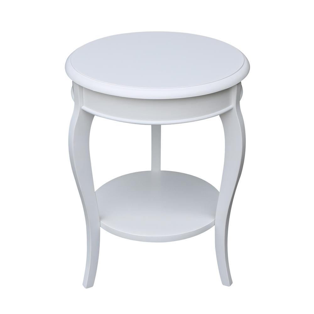 Cambria Round End Table, White. Picture 6