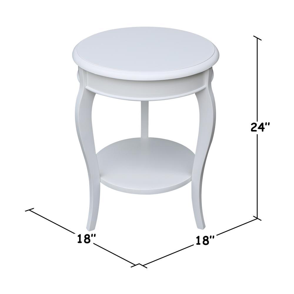 Cambria Round End Table, White. Picture 1