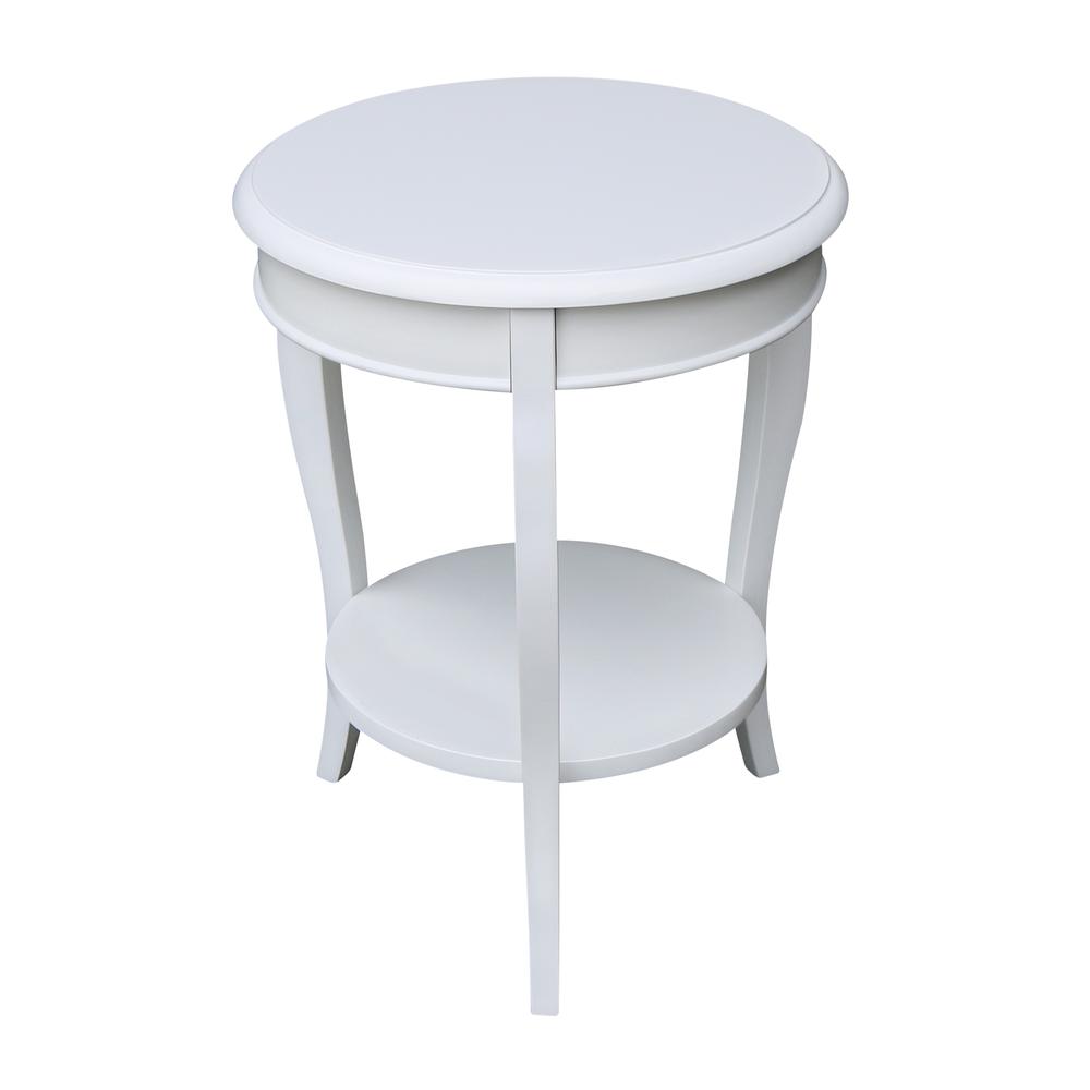 Cambria Round End Table, White. Picture 3