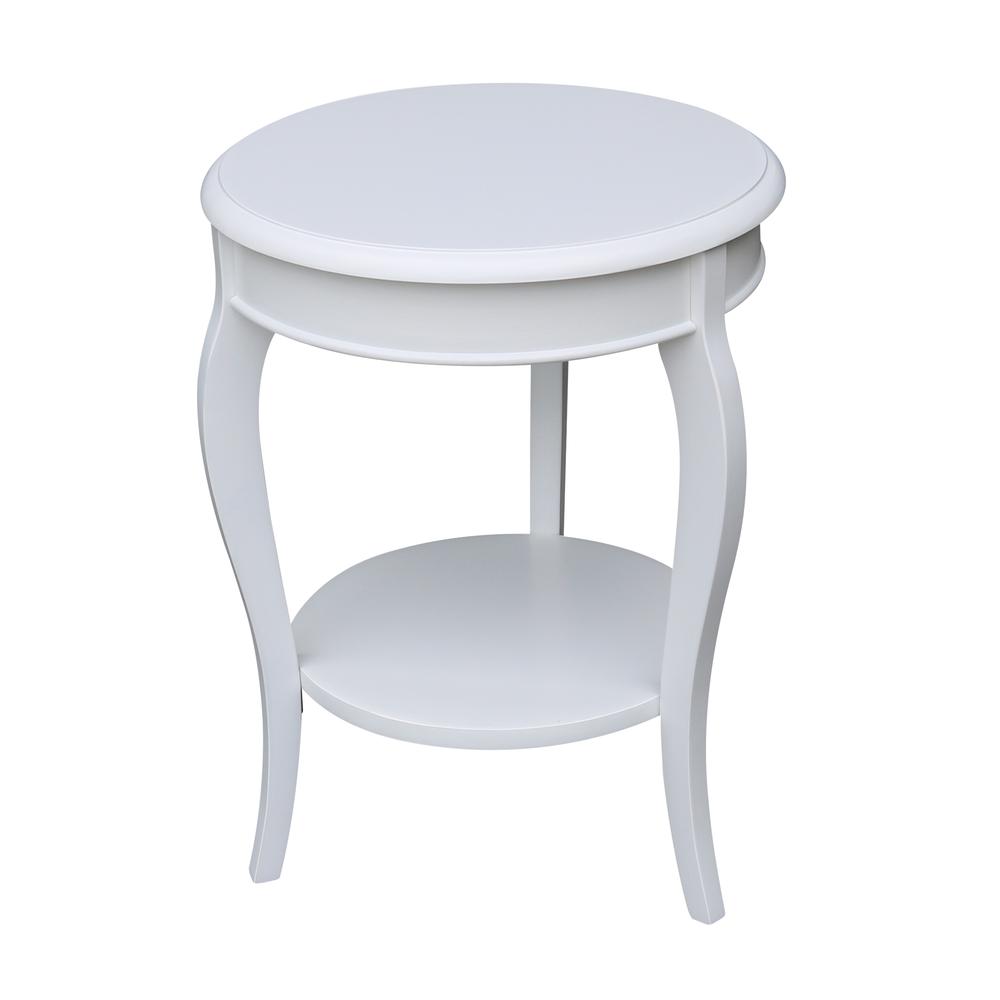 Cambria Round End Table, White. Picture 2