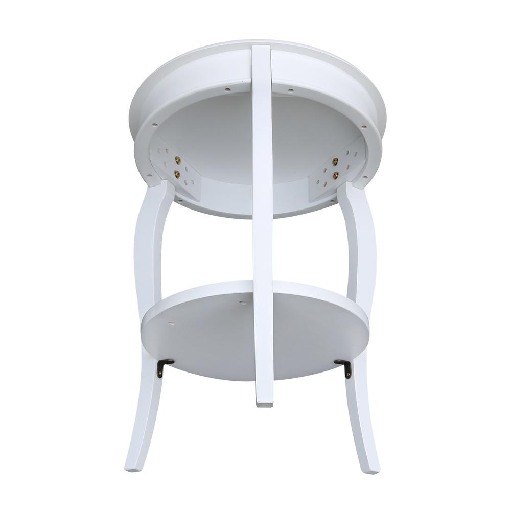 Cambria Round End Table, White. Picture 4