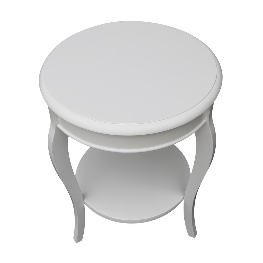 Cambria Round End Table, White. Picture 5