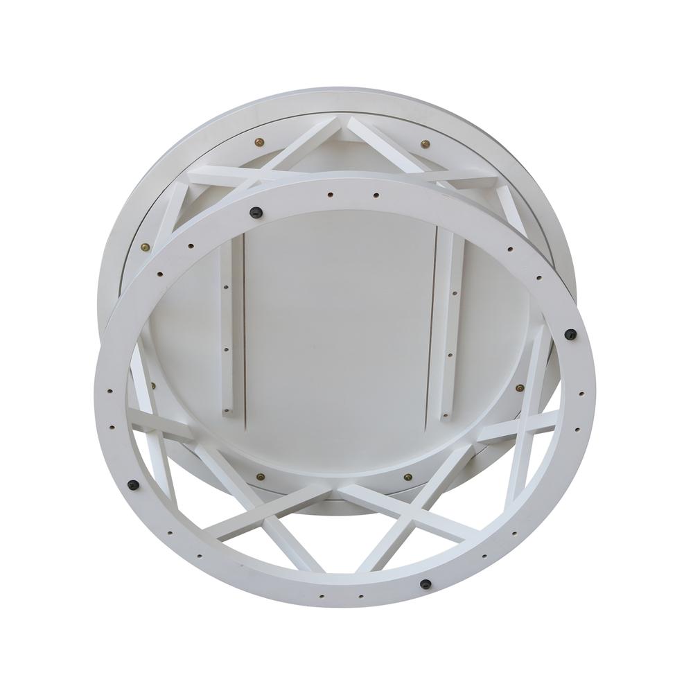 Round Ceylon Coffee Table, White. Picture 6