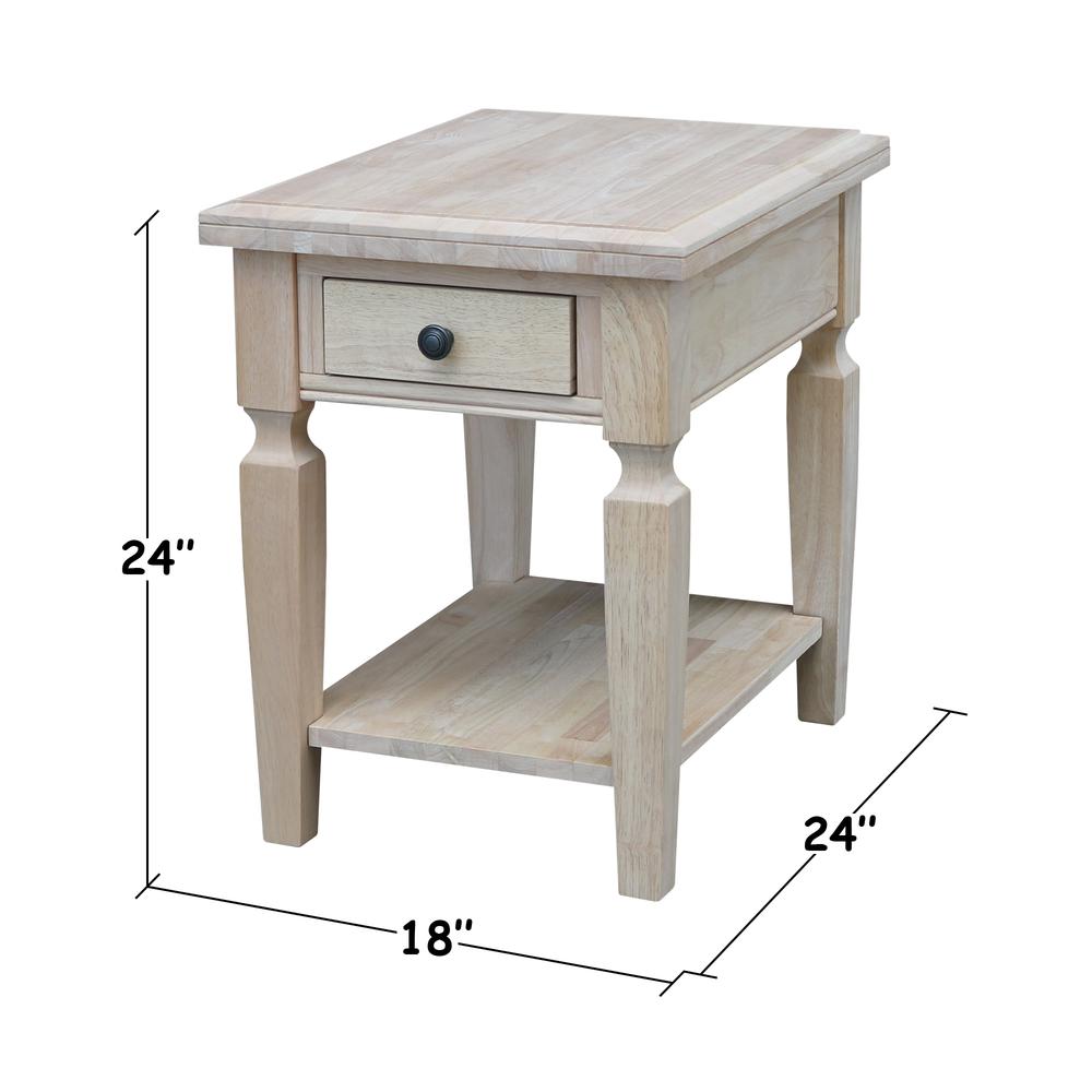 Vista End Table, Unfinished, Unfinished. Picture 2