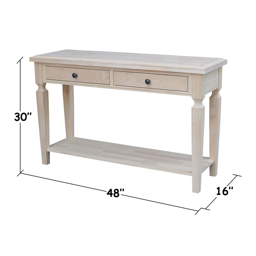 Vista Console/Sofa Table, Unfinished, Unfinished. Picture 2