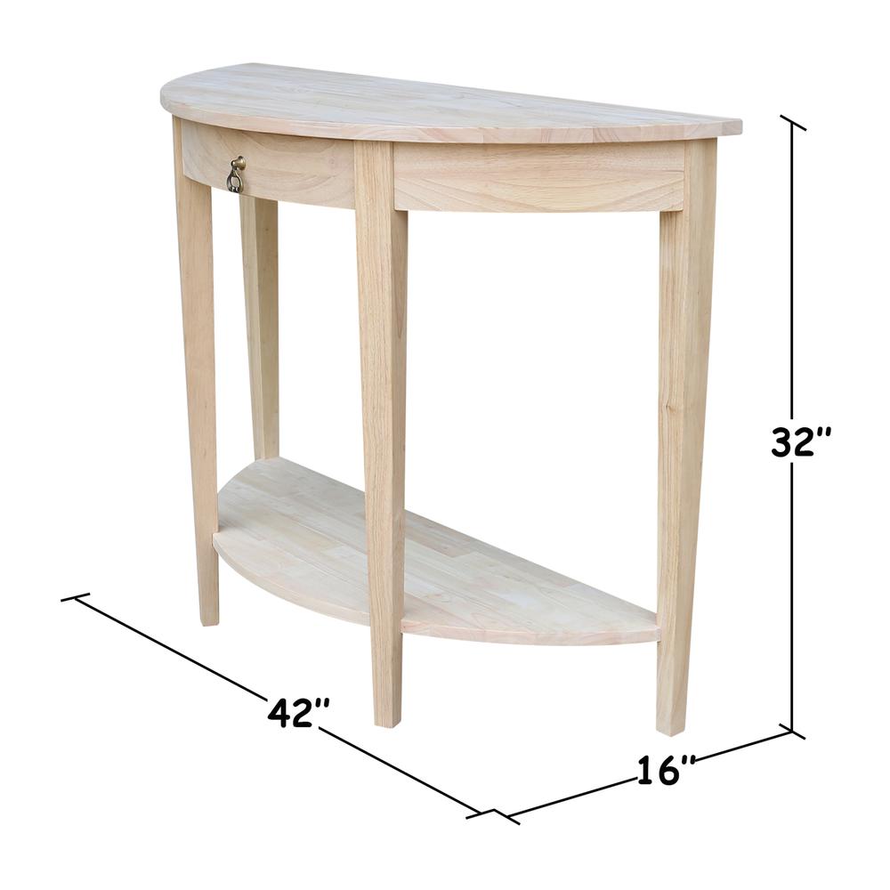 Half Moon Console Table, Unfinished. Picture 2