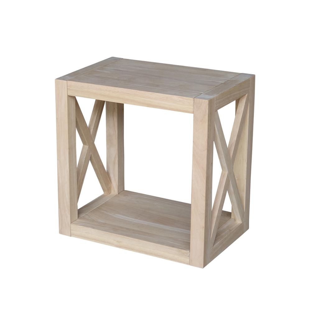 Hampton Narrow End Table, Unfinished. Picture 1