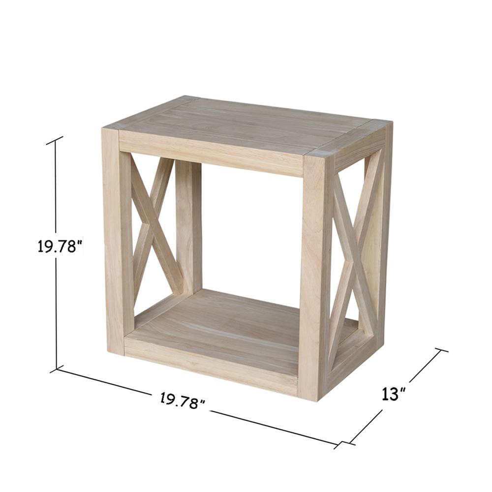 Hampton Narrow End Table, Unfinished. Picture 2