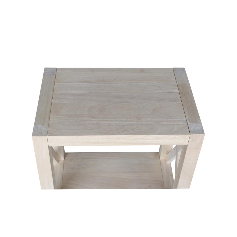 Hampton Narrow End Table, Unfinished. Picture 6