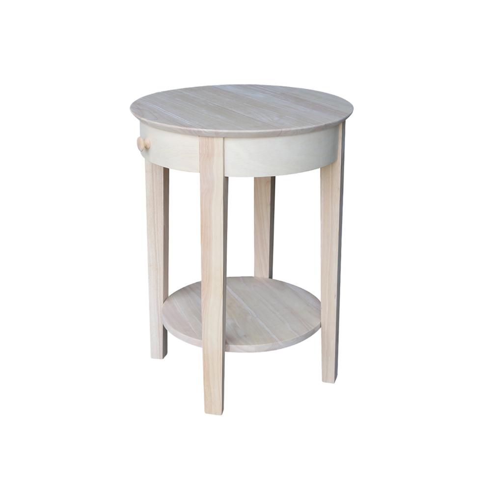 Phillips Accent Table Includes Drawer, Unfinished. Picture 10