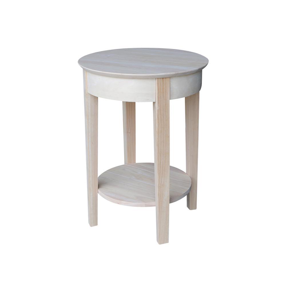 Phillips Accent Table Includes Drawer, Unfinished. Picture 1
