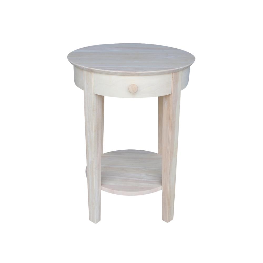 Phillips Accent Table Includes Drawer, Unfinished. Picture 4