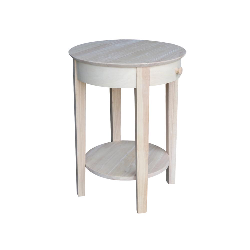 Phillips Accent Table Includes Drawer, Unfinished. Picture 2