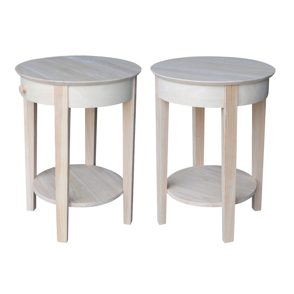 Phillips Accent Table Includes Drawer, Unfinished. Picture 3