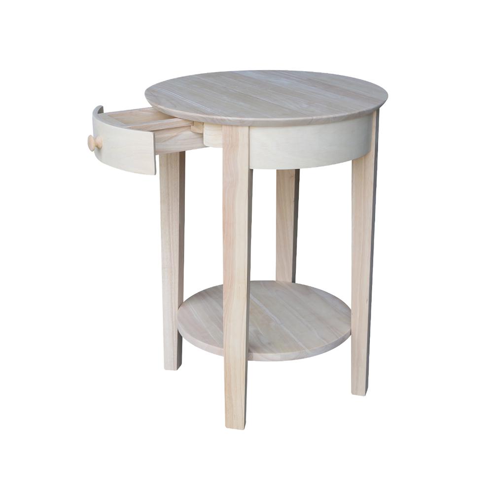 Phillips Accent Table Includes Drawer, Unfinished. Picture 5