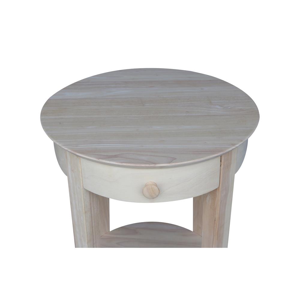 Phillips Accent Table Includes Drawer, Unfinished. Picture 9