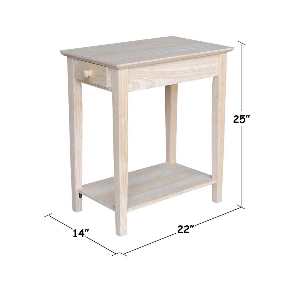 Narrow End Table, Unfinished. Picture 1