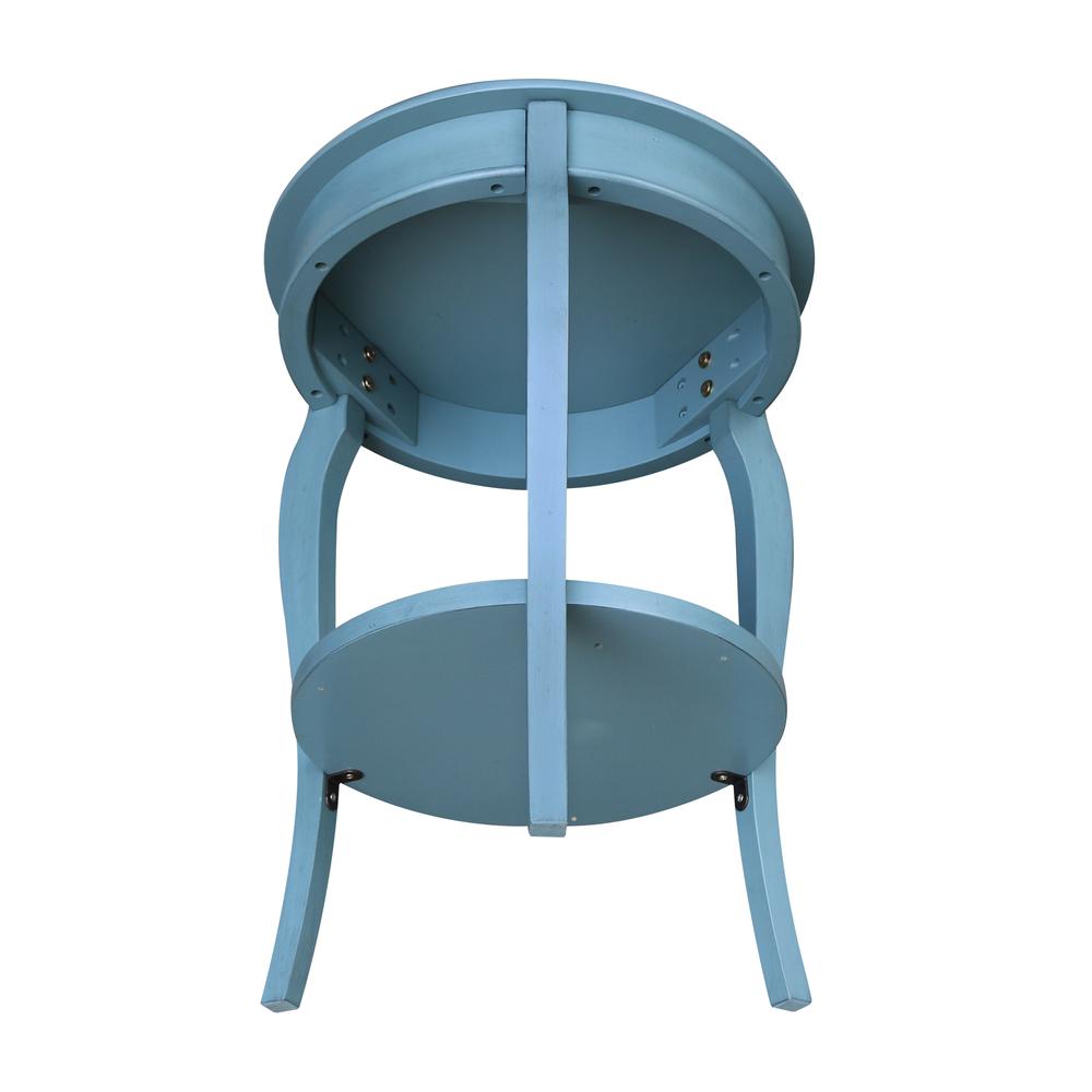 Cambria Round End Table, Ocean blue - antique rubbed. Picture 4