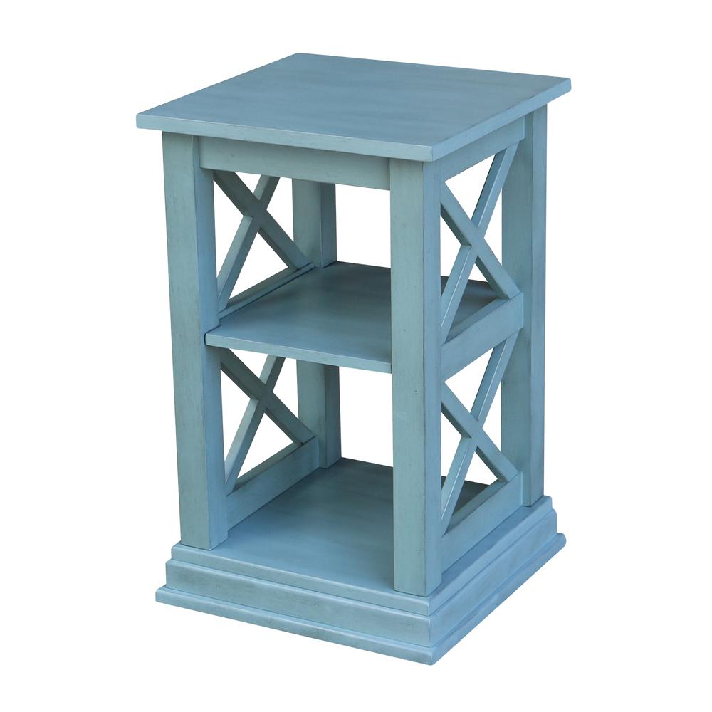 Hampton Accent Table with Shelves, Ocean blue - antique rubbed. Picture 6