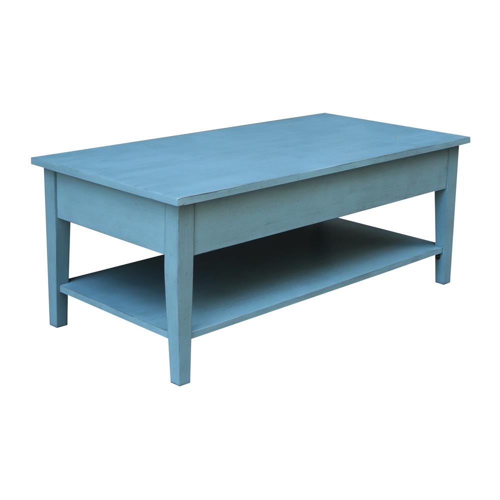 Spencer Coffee Table in Antique rubbed ocean blue. Picture 5