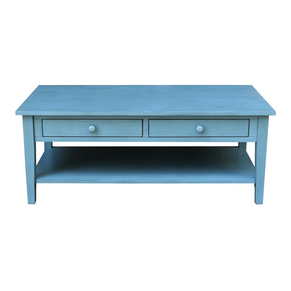 Spencer Coffee Table in Antique rubbed ocean blue. Picture 3
