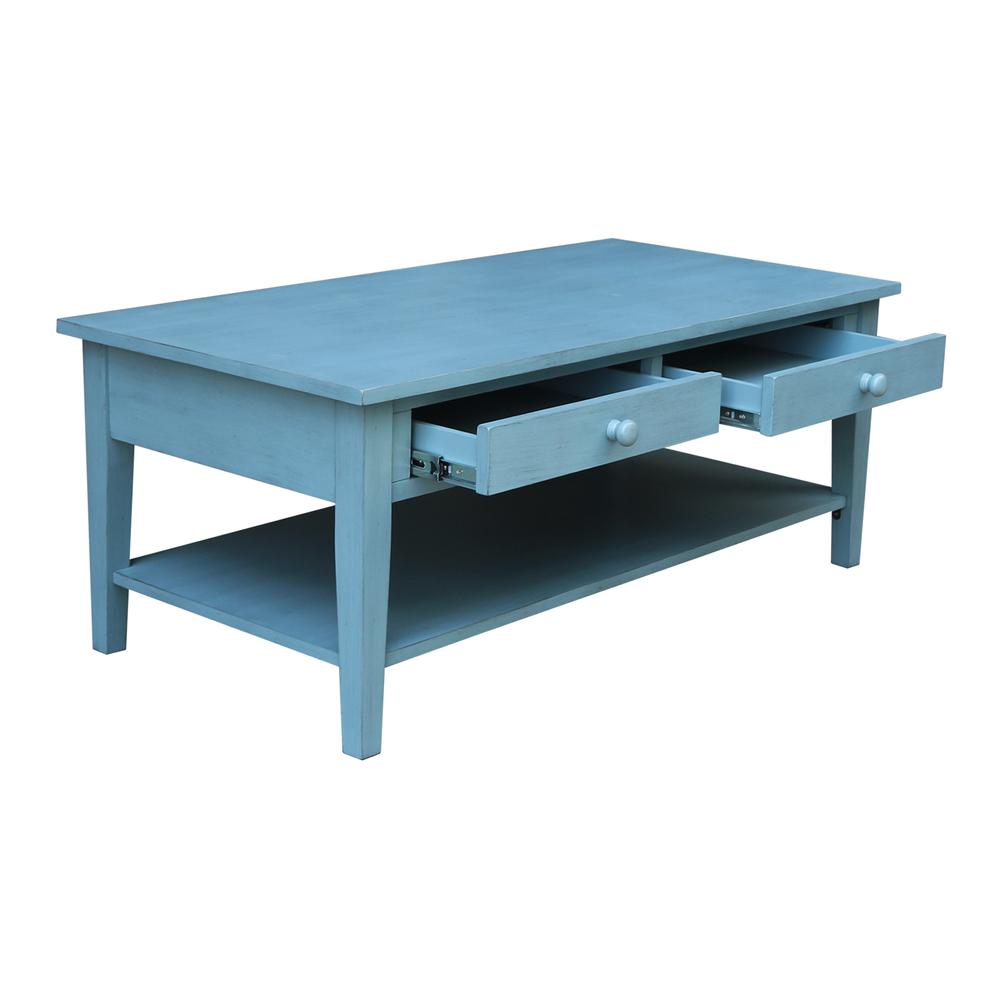 Spencer Coffee Table in Antique rubbed ocean blue. Picture 6