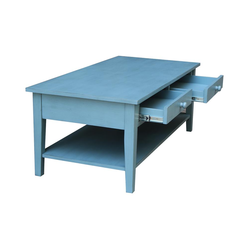 Spencer Coffee Table in Antique rubbed ocean blue. Picture 8