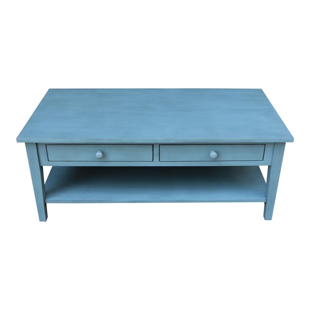 Spencer Coffee Table in Antique rubbed ocean blue. Picture 9