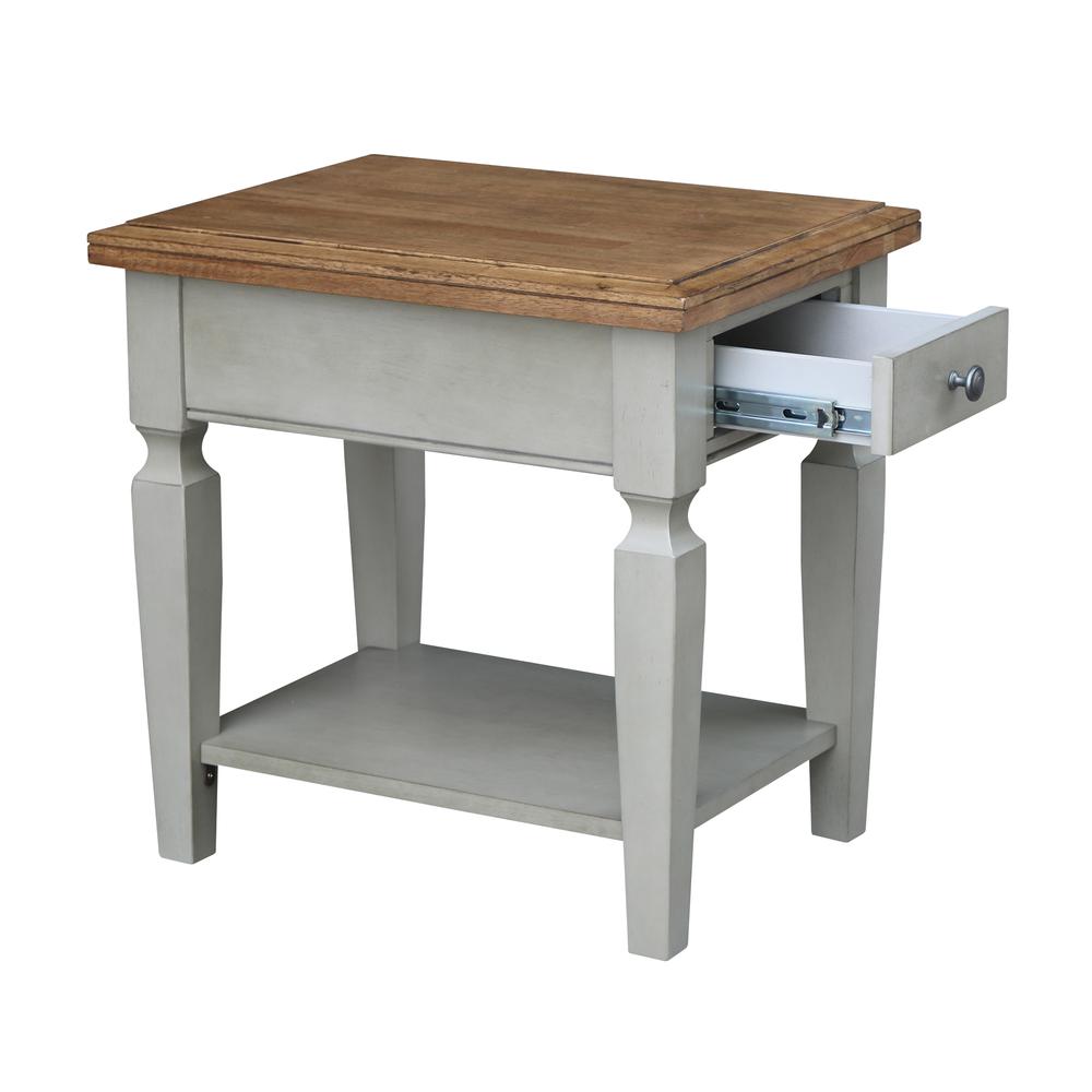 Vista End Table, Hickory/Stone Finish, Hickory/Stone. Picture 6