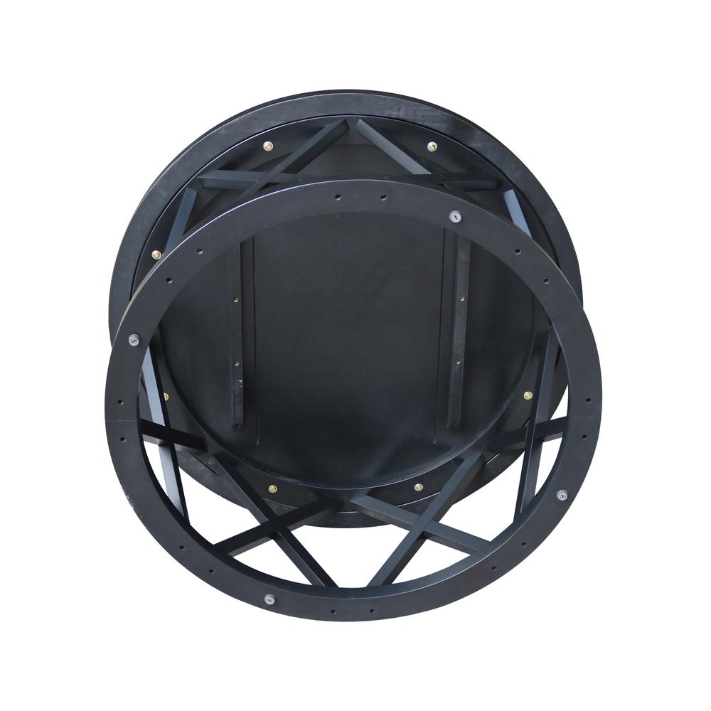 Round Ceylon Coffee Table, Black. Picture 6
