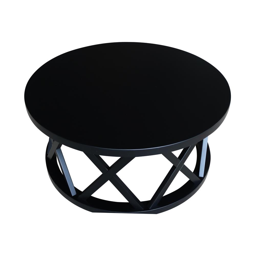 Round Ceylon Coffee Table, Black. Picture 5