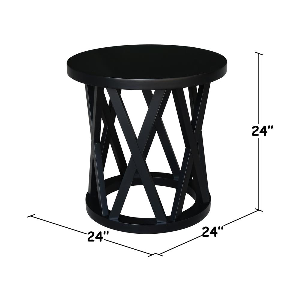 Round Ceylon End Table, Black. Picture 7