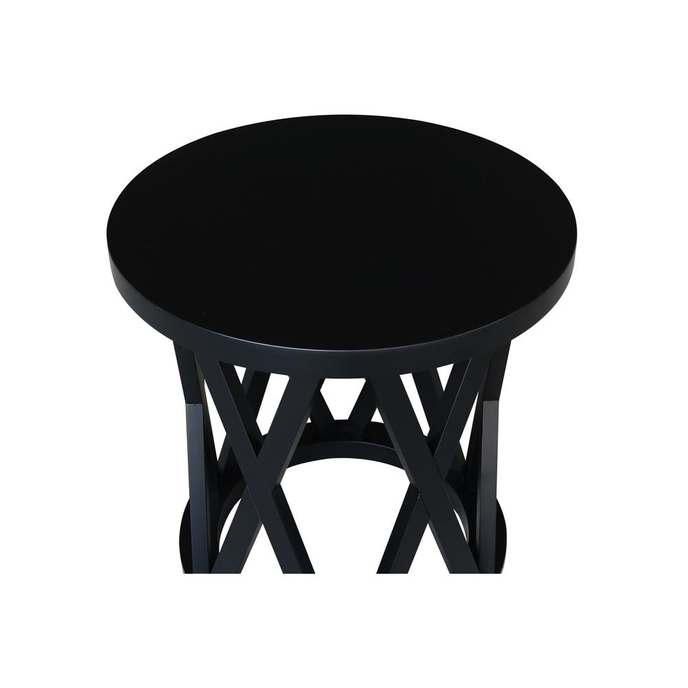 Round Ceylon End Table, Black. Picture 5