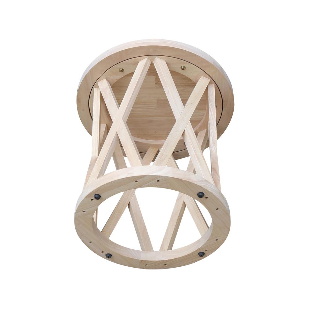 Round Ceylon End Table, Unfinished. Picture 5