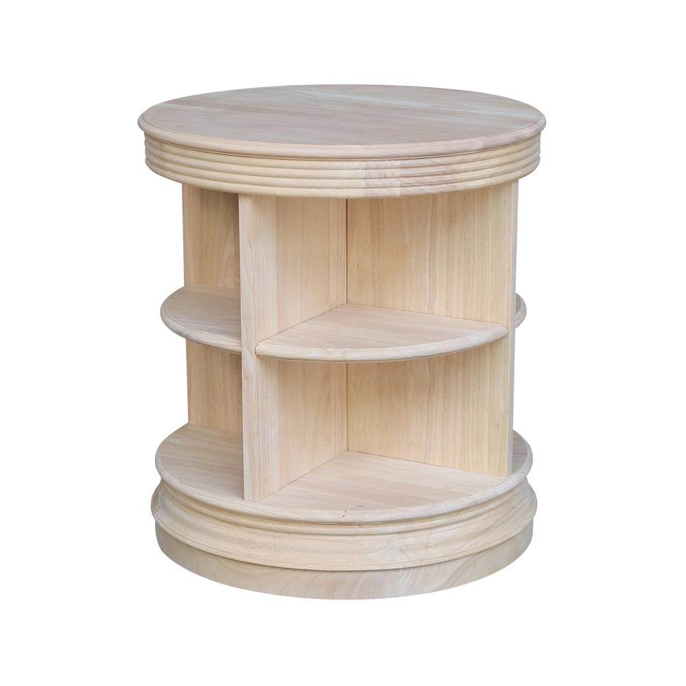 Library Round End Table, Unfinished. Picture 1