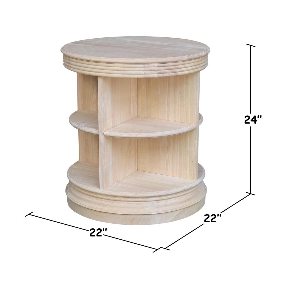 Library Round End Table, Unfinished. Picture 8
