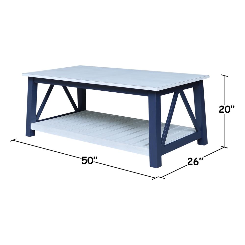 Surrey Coffee Table, Blue/antiqued chalk. Picture 8