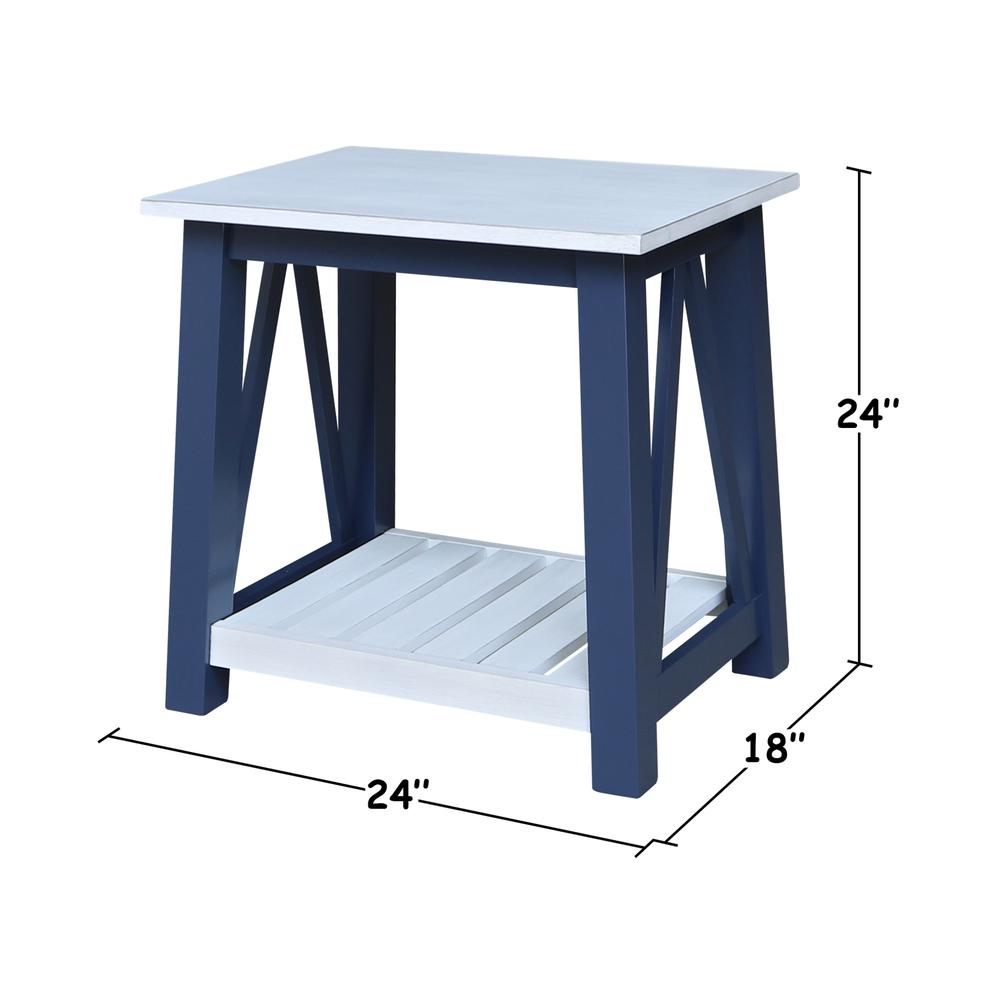 Surrey End Table, Blue/antiqued chalk. Picture 8