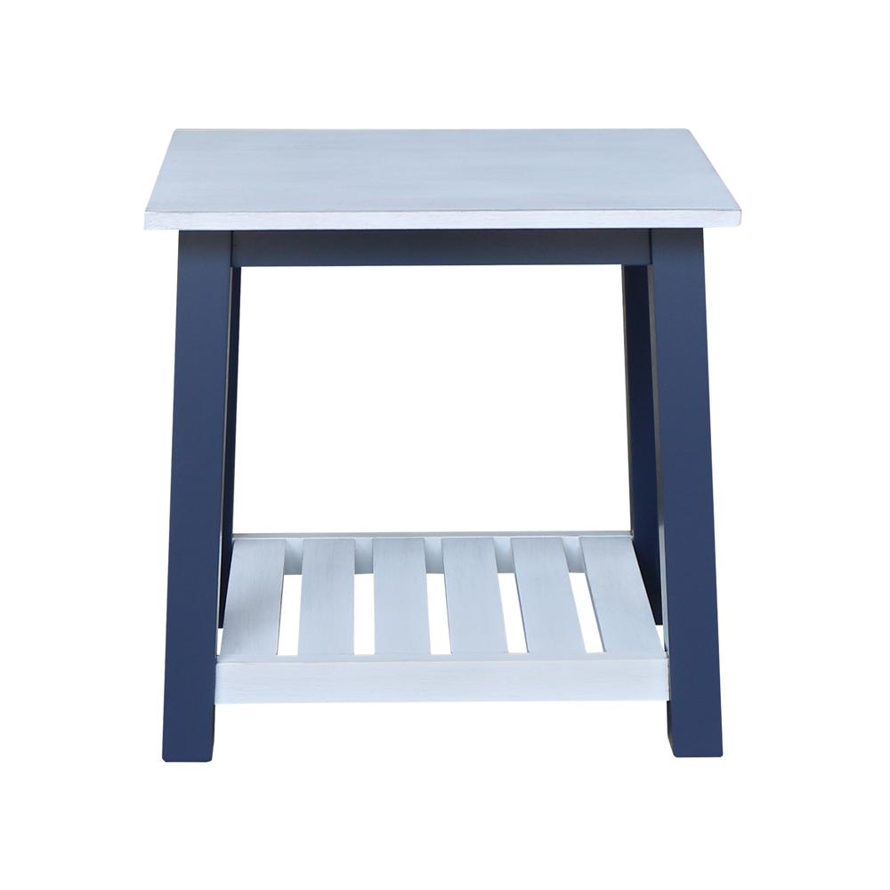 Surrey End Table, Blue/antiqued chalk. Picture 3