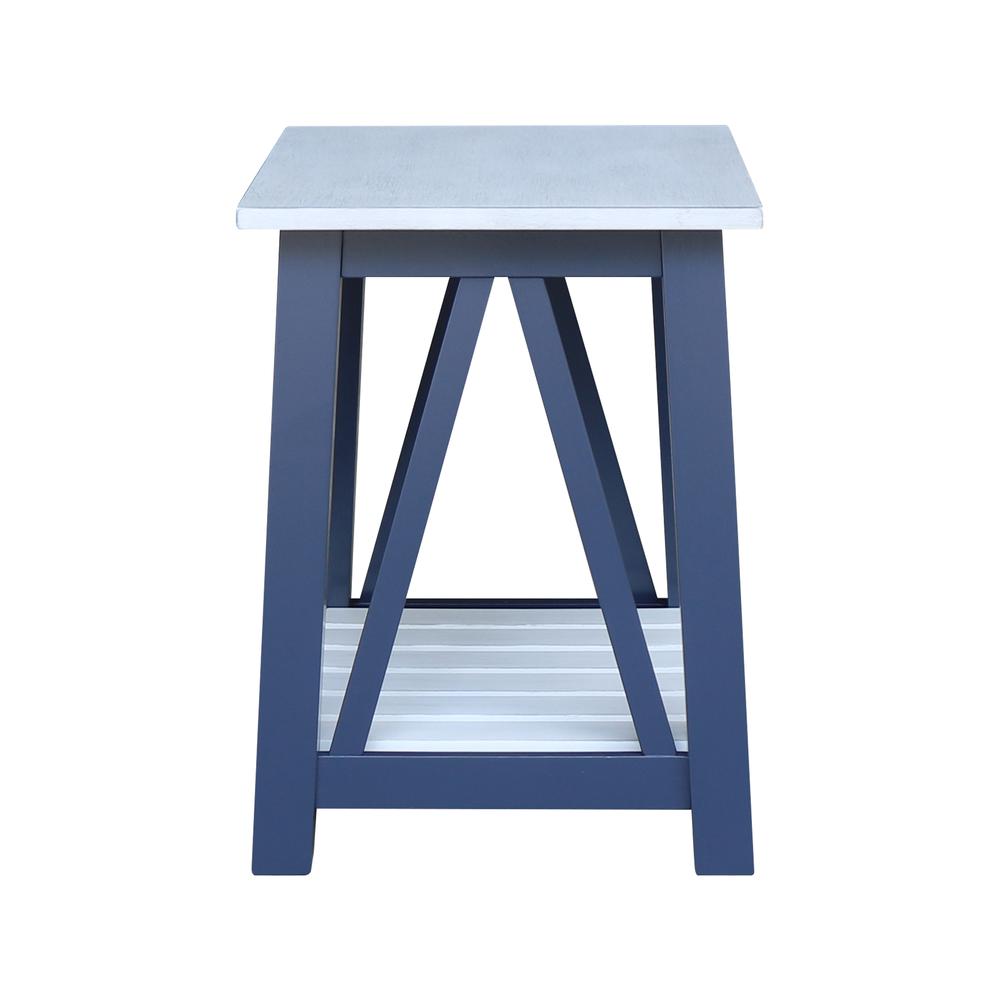 Surrey End Table, Blue/antiqued chalk. Picture 5