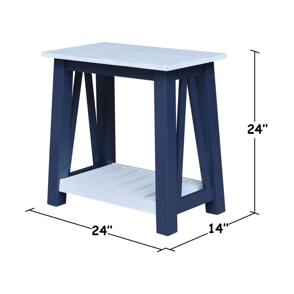 Surrey Side Table, Blue/antiqued chalk. Picture 8