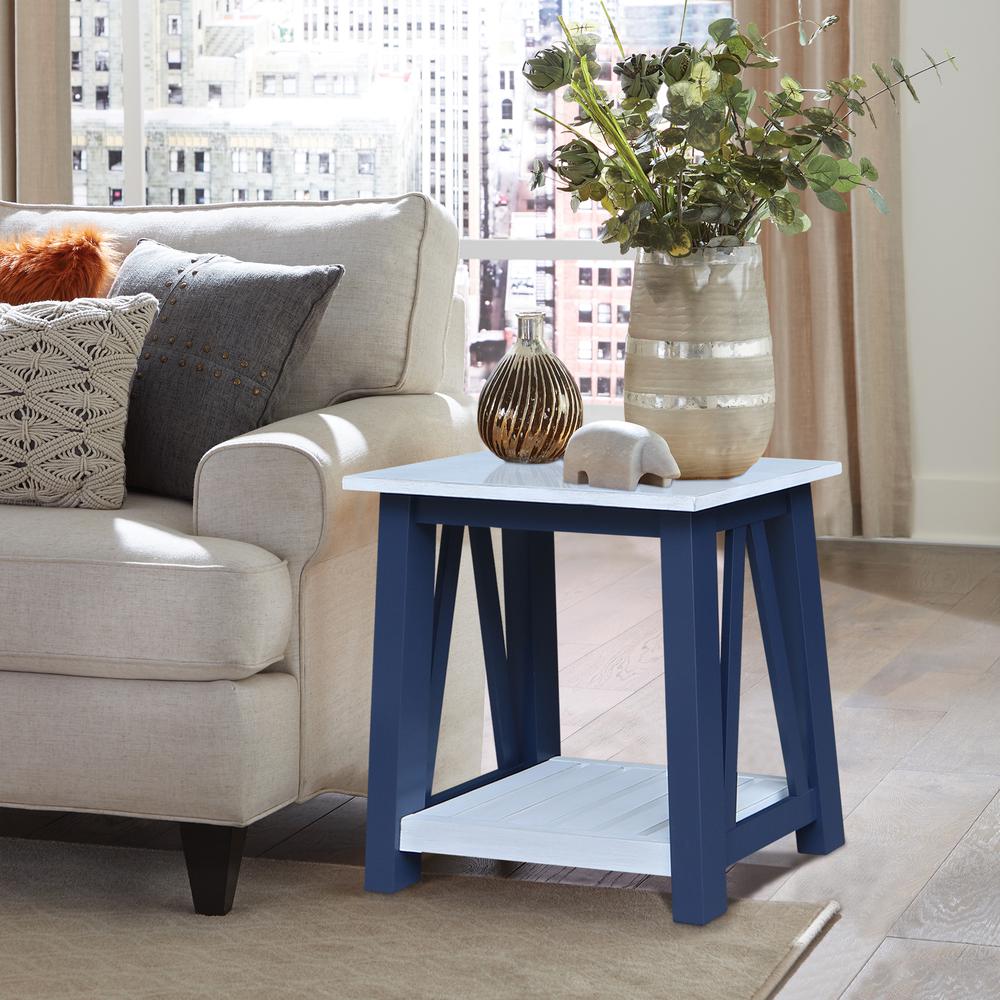 Surrey Side Table, Blue/antiqued chalk. Picture 2